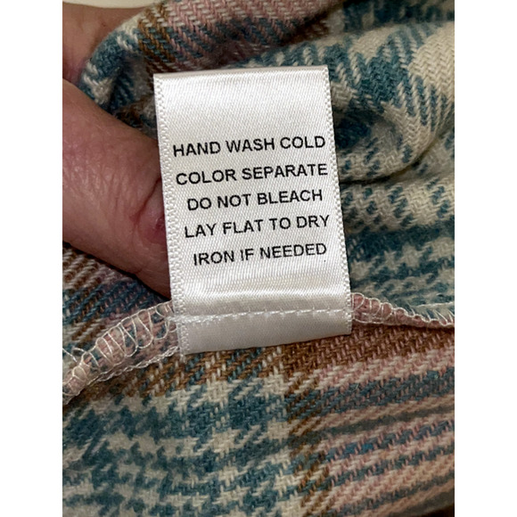 LeLis Pink Blue Cream Plaid Mini Skirt Side Zip Front Pockets Size Large NWT - Picture 6 of 9